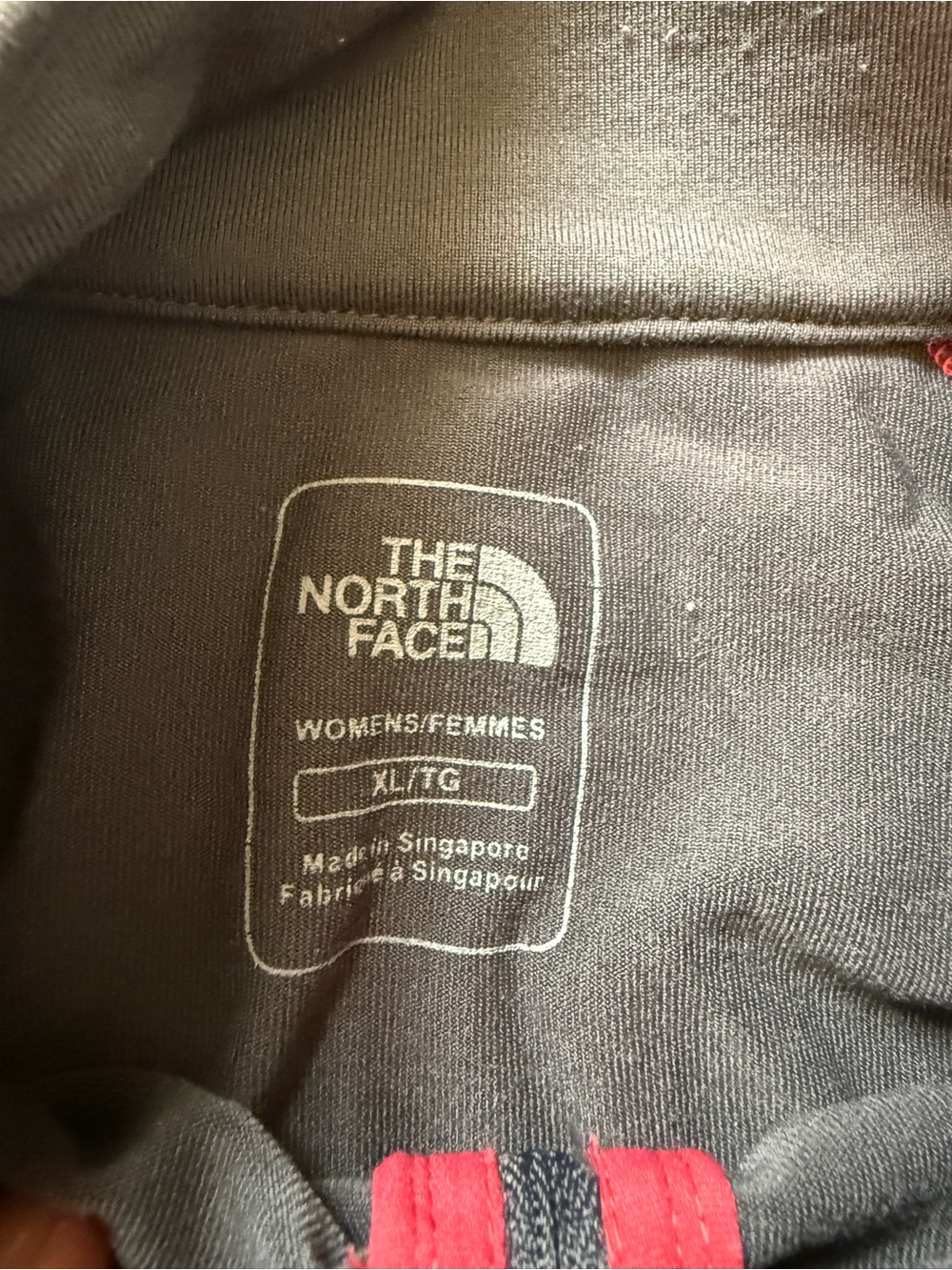 The North Face Black Zip-Up Jacket with Pink Floral Stitching - Picture 5 of 8